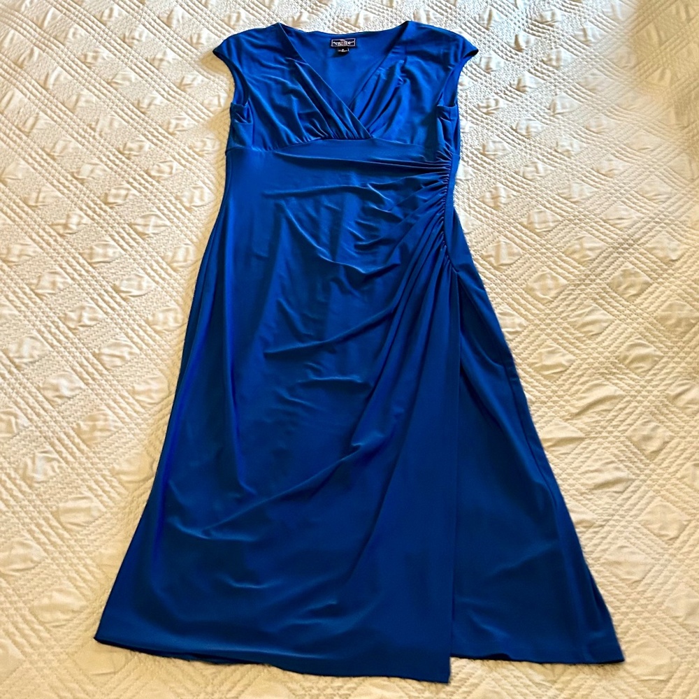 AMERICAN LIVING Women’s Blue Faux Wrap Dress, Size 8, EUC